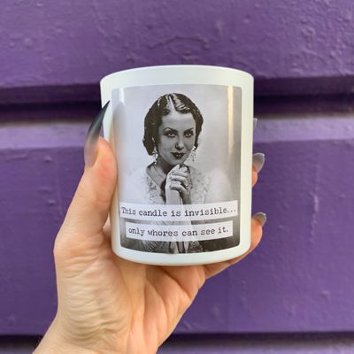 Whores Candle | Vintage Photograph Double Sided Design | Soy Wax Lavender Jasmine Scent