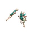  Wings of Emerald Jeweled Cluster Earrings with Crystals