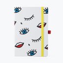 Wink Pop Art Notebook with 190 Dot Grid Pages Cute and Cozy Accessories | Christmas Holiday Gift Ideas - Stocking Stuffers Under $15