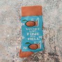  Woke Up Fine As Hell Socks in Blue | Orange Juice Illustration