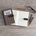  World's Best Dad Strap Journal | Gifts for Him | Plaid Vegan Leather Bound