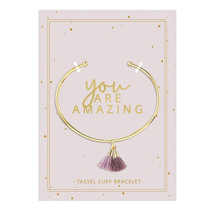 You Are Amazing Simple Tassel Cuff Bracelet | Fashion Jewelry Gift For Her