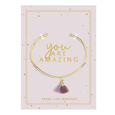 You Are Amazing Simple Tassel Cuff Bracelet | Fashion Jewelry Gift For Her