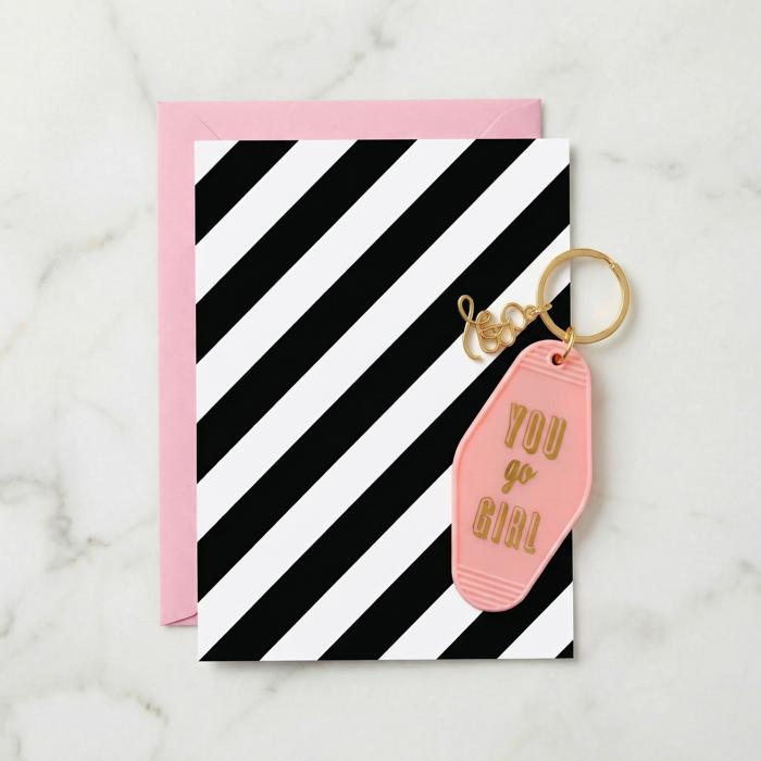 Girl to Girl Keychains on Gift Cards | Best Babes, Good Vibes, Soul Sisters, You are My Fave, You Go Girl, You Got This