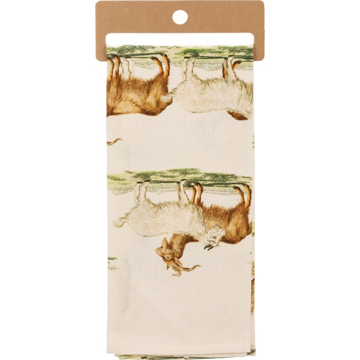 Animal Puns Embroidered Tea and Dish Towels | Linen Novelty Kitchen Towels