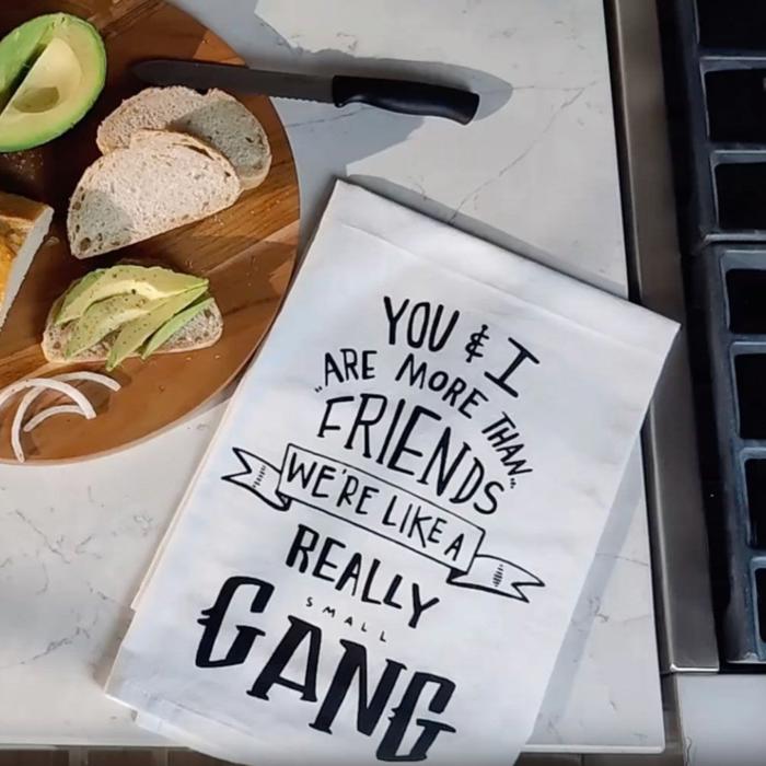 You & I Are More Than Friends Dish Towel and We'll Always Be Best Friends Mug Bundle