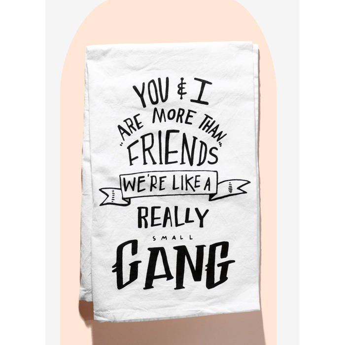 You & I Are More Than Friends Dish Towel and We'll Always Be Best Friends Mug Bundle