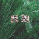  Zebra Stripes Square Stud Earrings | Black and White Bold Animal Print Jewelry