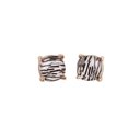  Zebra Stripes Square Stud Earrings | Black and White Bold Animal Print Jewelry