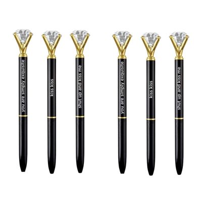 Shut Up And Kiss Me Black Gem Pen Set of 6 | Giftable Quote Pens