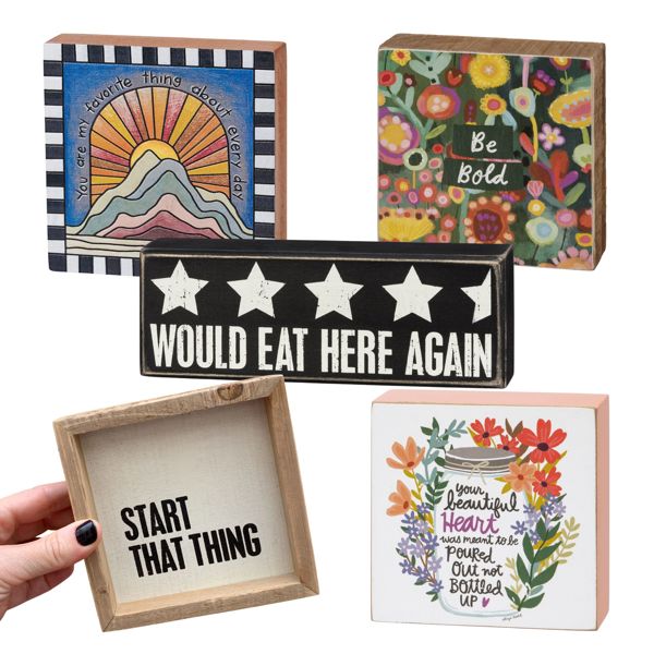 Cute and Funny Graphic Wooden Box Signs with Sayings for Gallery Walls ...