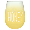  You Better Thrive Honey Wine Glass in Yellow Ombre | Stemless Wine Glass | 20oz