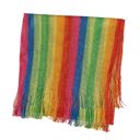  Shimmer Mesh Pride Scarf Wrap in Rainbow Stripe | Unisex Summer Shawl LGBTQ Pride