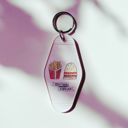  Together Forever Burger and Fries Motel Style Illustrated Keychain