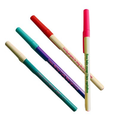 Gen Z Aesthetic Blue Ink Pens | Pens with Funny Sayings