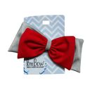 Perla/Red Pom Bow Hair Clips | Nylon Alligator Clips Hair Accessory [4 Styles]