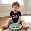  Don't Blame Me Baby Snapshirt  | Unisex Baby Cotton Short Sleeve Body Suit | Size 6-12 months