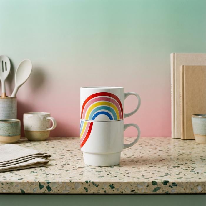 Giftable Rainbow Stacking Mug Set of 2