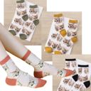  Sheer Cat Lover Socks Available in Yellow Green Red or Black [Fits Women's Size 5-9]