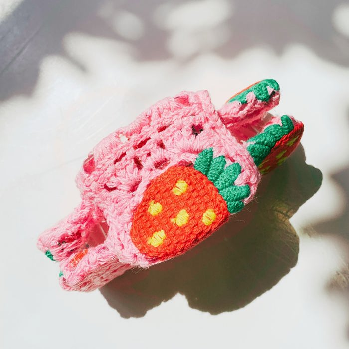 Strawberry Granny Square Hair Claw | Claw Clip Grandmothers Mothers Gift