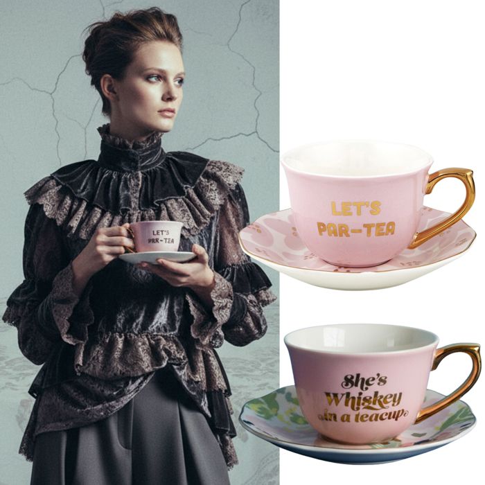 Par-Tea and Whiskey in a Teacup and Saucer Set