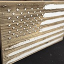 Wooden Engraved American Flag