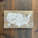  Wooden Engraved United States National Parks Map