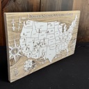 Wooden Engraved United States National Parks Map