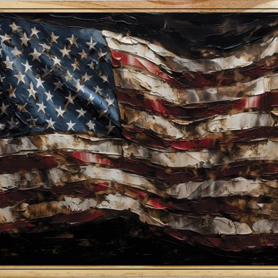 American Flag Oil Painting