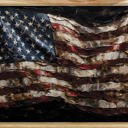  American Flag Oil Painting