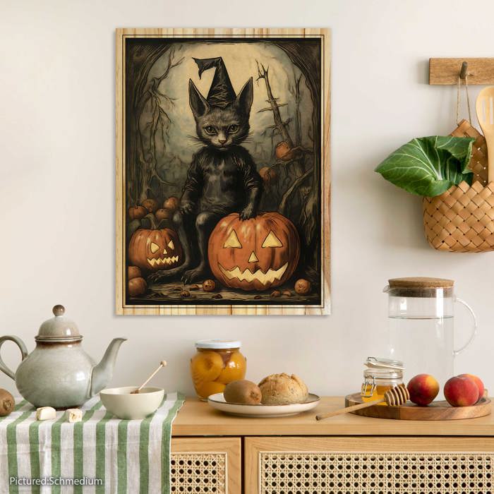 Vintage Cat and Pumpkin