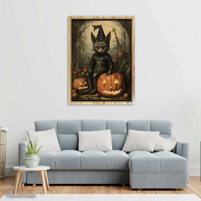 Vintage Cat and Pumpkin