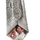 28-Gray Paisley Personalized Picture Ties for Men