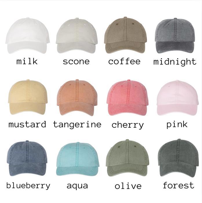 Floral Initial Embroidered Caps