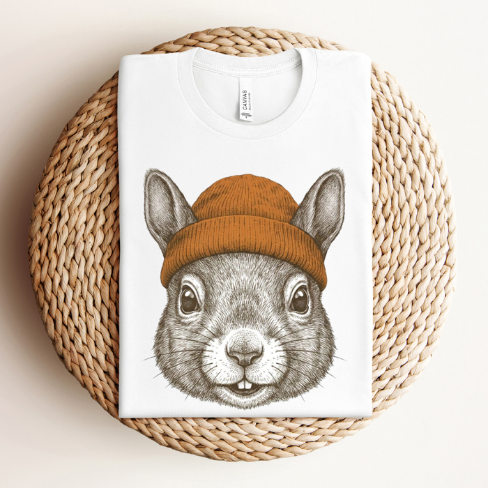 Retro Style Cute Animals In Beanies Graphic Tee, Nature Animal Shirt, Toddler Through Adult Sizes