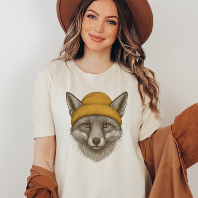 Retro Style Cute Animals In Beanies Graphic Tee, Nature Animal Shirt, Toddler Through Adult Sizes