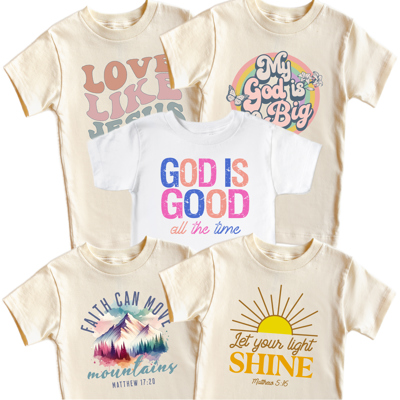 Trendy Scripture Faith Tees, Christian Baby Toddler Youth Adult Shirts