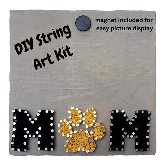DIY String Art kit for dog or cat owners, Pet Home Decor, wall hanging or sit on shelf. Gift for Mom
