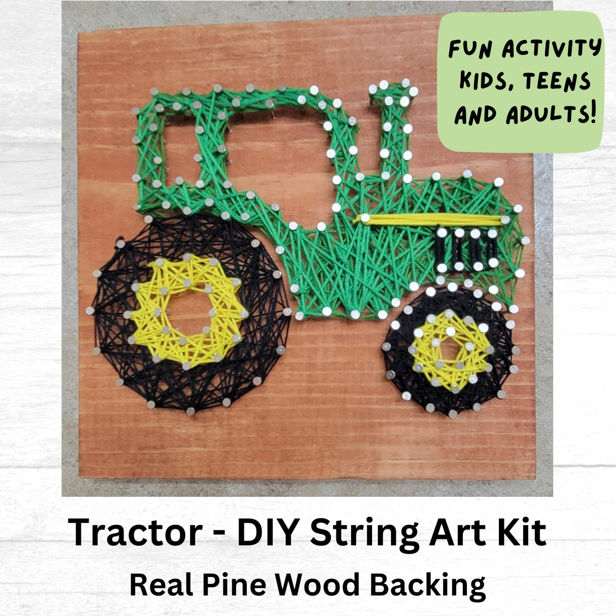 DIY String Art Tractor, Fun activity, Home Décor, wall hanging, shelf ...