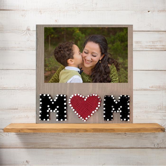 DIY String Art Mom Picture Sign, Picture frame, Relaxing and Fun Craft, wall hanging, shelf art. Gift Idea! Activity for kids, teens, adults