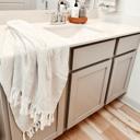 Azra Gray Turkish Cotton Towels Oversized, Large Decorative Throw Towels with Bamboo Tassels