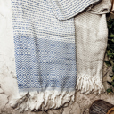 AzraBlue Turkish Cotton Towels Oversized, Large Decorative Throw Towels with Bamboo Tassels