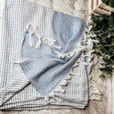 AzraBlue Turkish Cotton Towels Oversized, Large Decorative Throw Towels with Bamboo Tassels