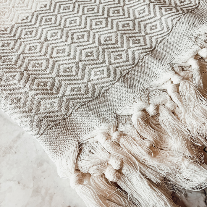 Turkish Cotton Towels Oversized, Large Decorative Throw Towels with Bamboo Tassels