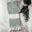 Diamond Green Turkish Cotton Towels Oversized, Large Decorative Throw Towels with Bamboo Tassels