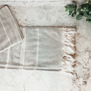 Haley Light Gray Turkish Cotton Towels Oversized, Large Decorative Throw Towels with Bamboo Tassels
