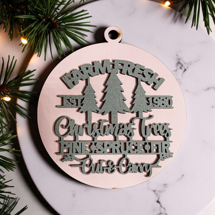 Handmade Wooden Christmas Ornaments, Farm Fresh Christmas Tree Holiday Home Decor, Unique Hanging Christmas Tree Decorations