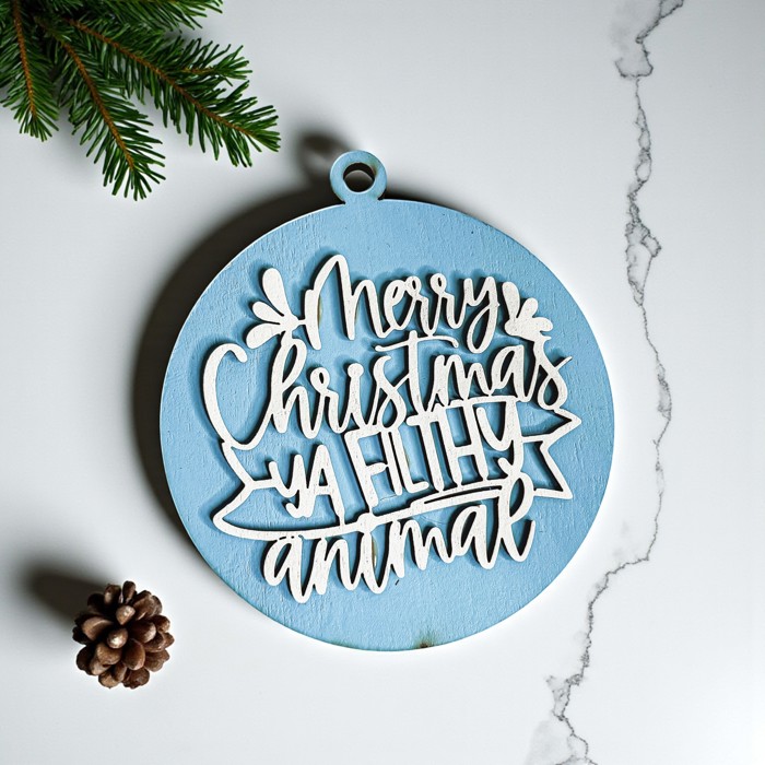 Handmade Wooden Christmas Ornaments, Farm Fresh Christmas Tree Holiday Home Decor, Unique Hanging Christmas Tree Decorations