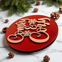 Comfy & Cozy Comfy & Cozy Christmas Home Decor, Handmade Wooden Circle Tree Ornaments or Hanging Holiday Accent, Colorful Cute Christmas Decorations