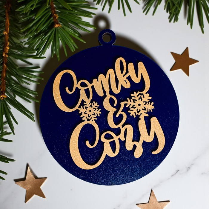 Comfy & Cozy Christmas Home Decor, Handmade Wooden Circle Tree Ornaments or Hanging Holiday Accent, Colorful Cute Christmas Decorations